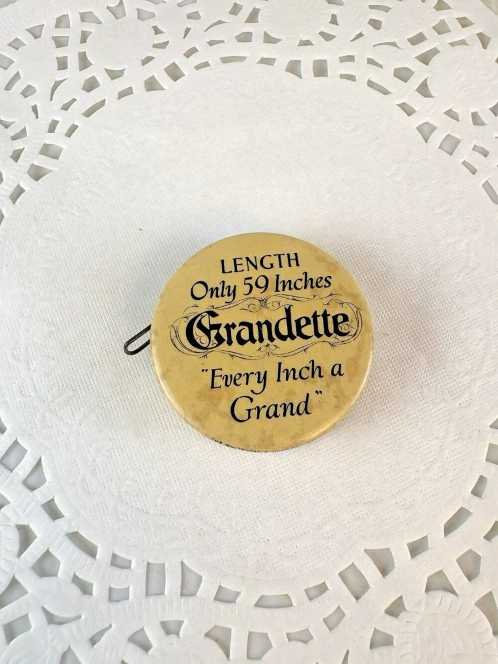 Antique Kranich & Bach Grandette Piano Celluloid Advertising Tape Measure